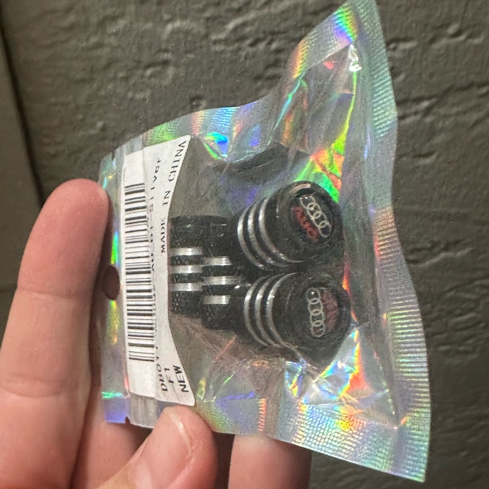 Audi Black Tire Valve Caps